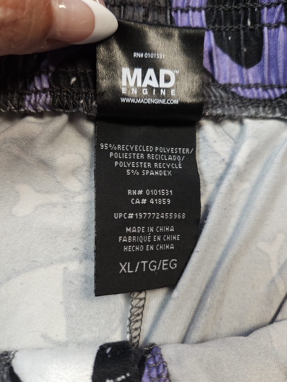Disney Nightmare Before Christmas Unisex Gray & Purple Print Lounge Pants - Picture 5 of 7